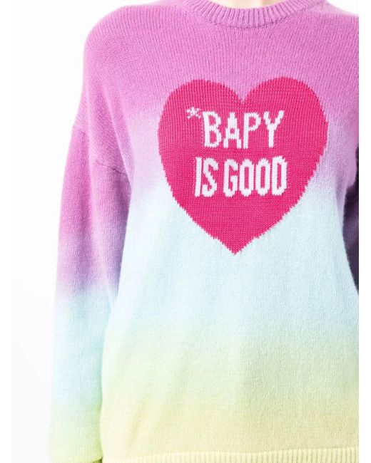 Maglione Con Stampa di BAPY BY *A BATHING APE® in Pink