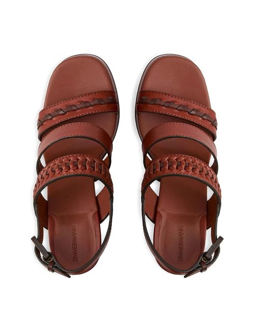 Zimmermann Brown Alchemy Woven Platform Sandals