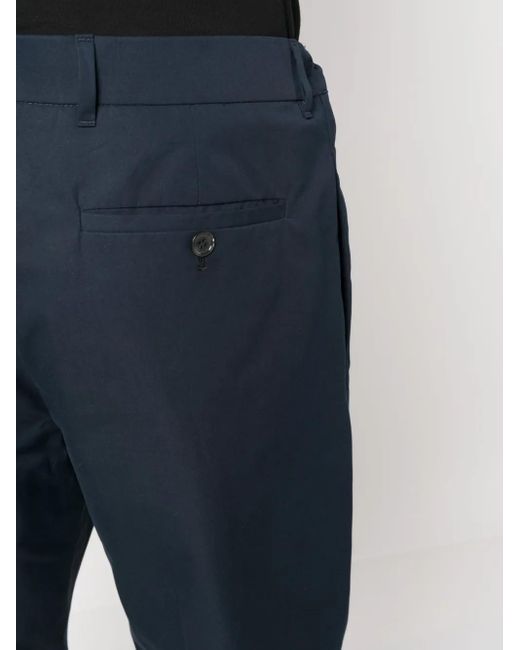McQueen Blue Drawstring-Waist Cotton Trousers for men
