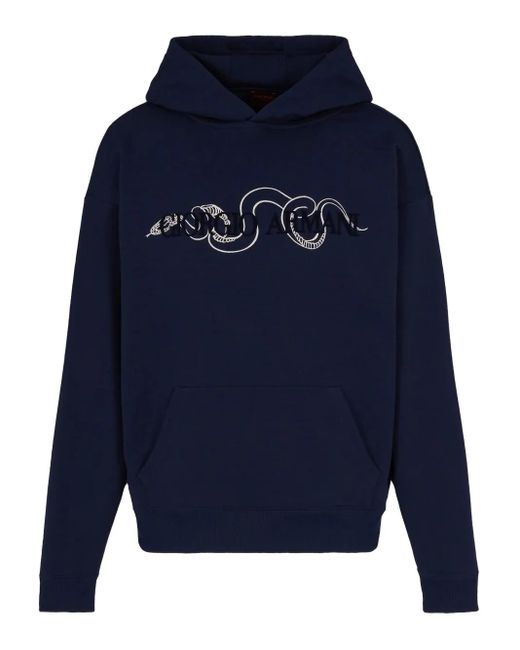 メンズ Giorgio Armani ロゴ パーカー Blue