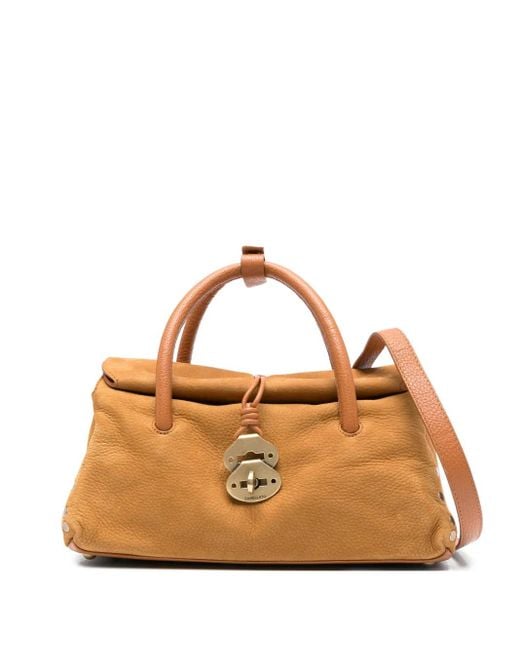 Zanellato Brown Top-Handle Clasp Tote Bag