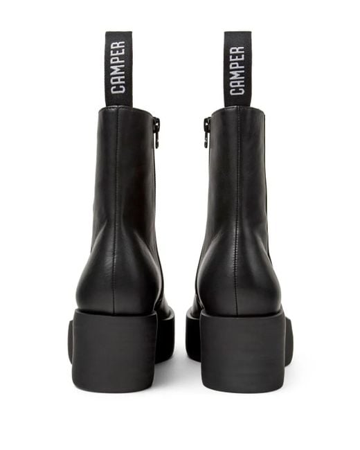 Camper Billie レザーアンクルブーツ Black