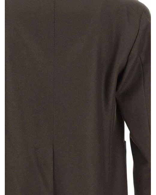 Tagliatore Gray Double-Breasted Virgin Wool Blazer for men