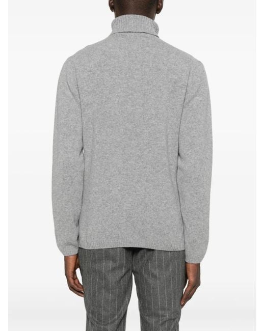 Daniele Fiesoli Gray Turtleneck Long-Sleeve Sweater for men