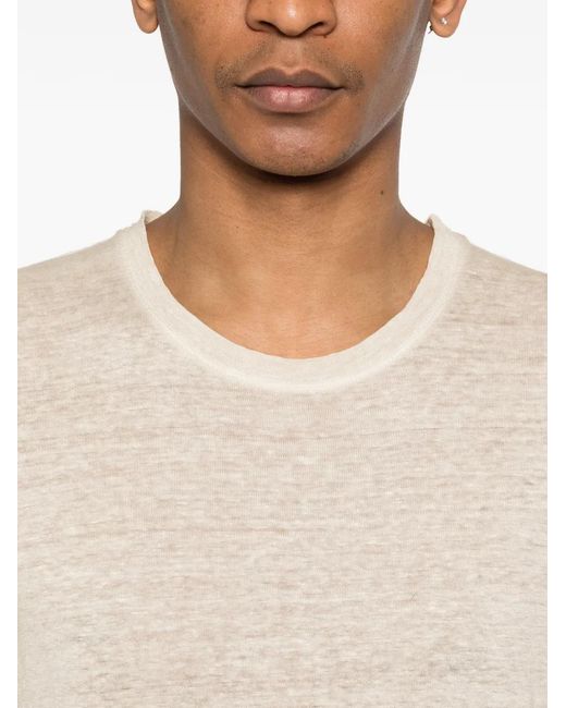 120% Lino Natural Crew-Neck T-Shirt for men