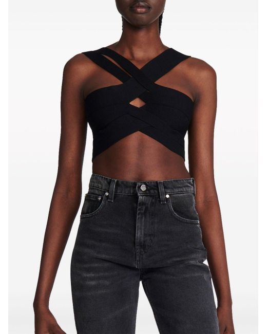 Dion Lee Blue Cut-out Bralette-style Top