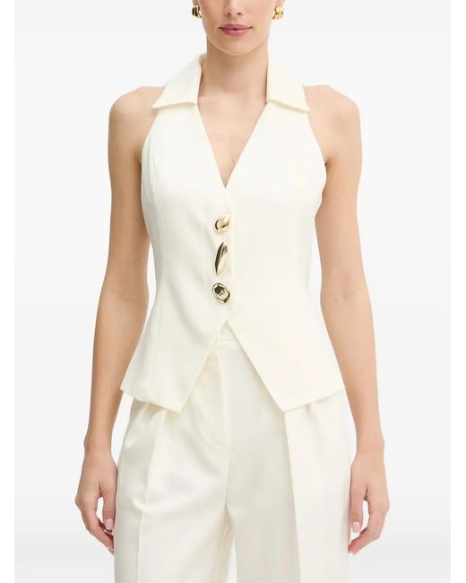 SIMONA CORSELLINI White Sculptural-Button Waistcoat