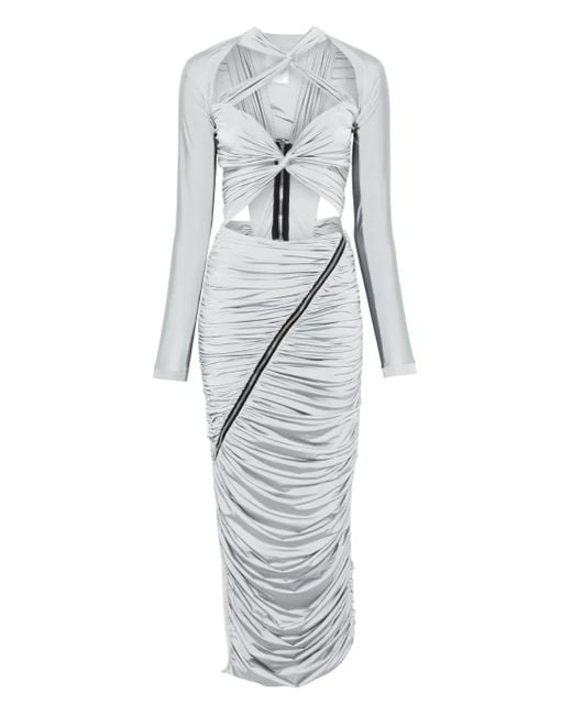 MITILIANE COUTURE カットアウト マキシドレス Gray