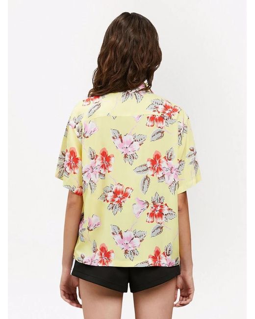 Palm Angels Multicolor Hibiscus-Print Short Sleeve Shirt