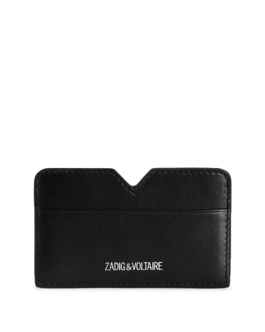 Zadig & Voltaire Black Logo-Embroidered Card Holder