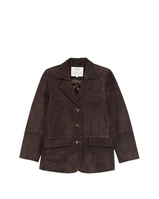 Yerse Brown Suede Leather Jacket
