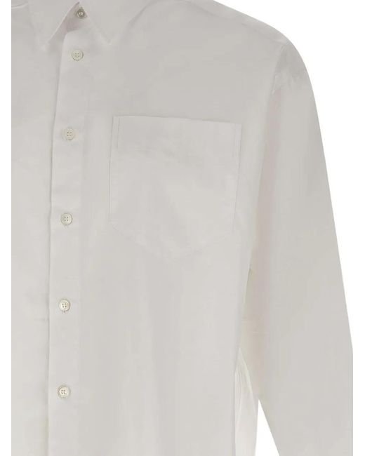 Paolo Pecora White Long-Sleeve Patch-Pocket Shirt for men
