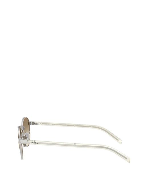 Prada Metallic Round-Frame Sunglasses