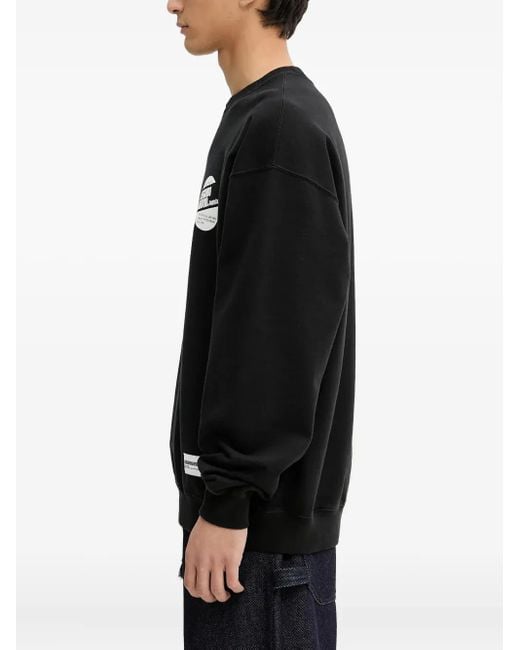 Neighborhood Black Logo-Print Crew-Neck Sweatshirt for men