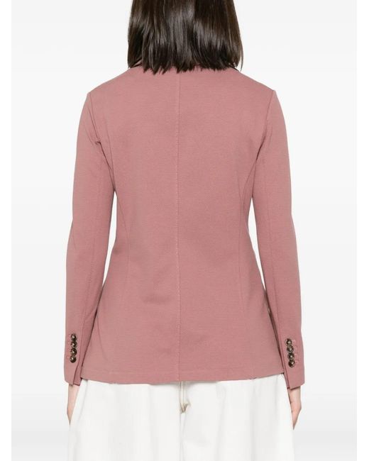 Circolo 1901 Pink Single-Breasted Textured Blazer