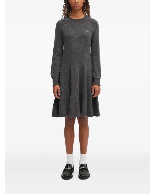 Lacoste Black Robe Courte À Manches Longues