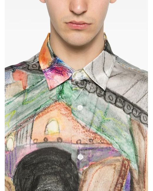 Kidsuper White Patterned Button-Up Shirt for men