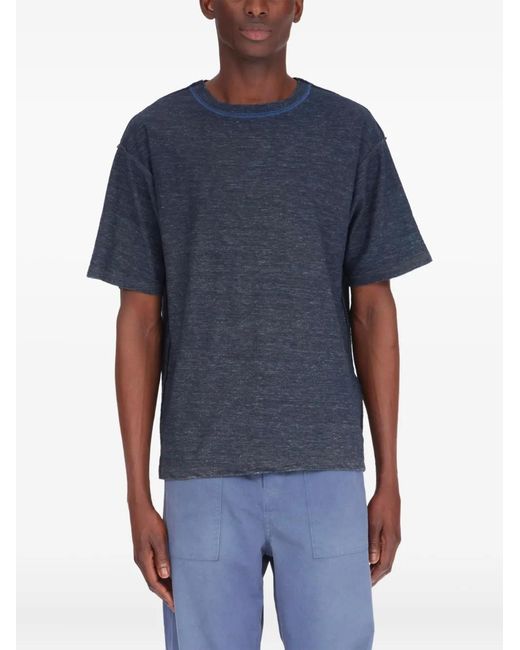 Maison Margiela Blue Signature Four Stitches Detail T-Shirt for men