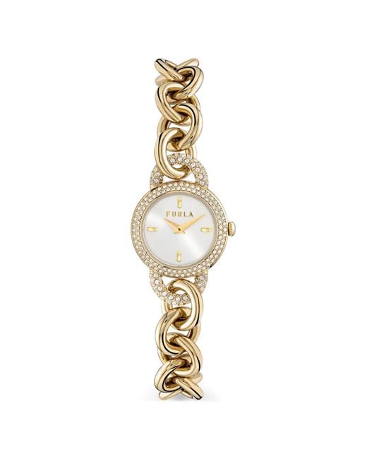 Furla Metallic Crystals 30Mm Watch