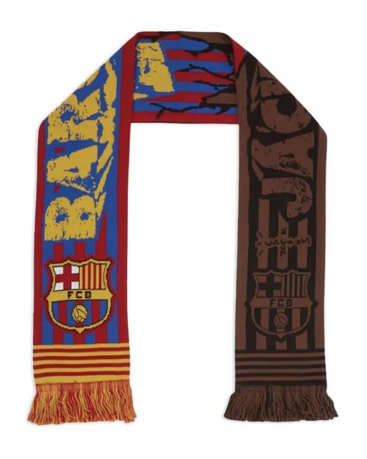 Travis Scott Red X Fc Barcelona Jack Football Club Scarf for men