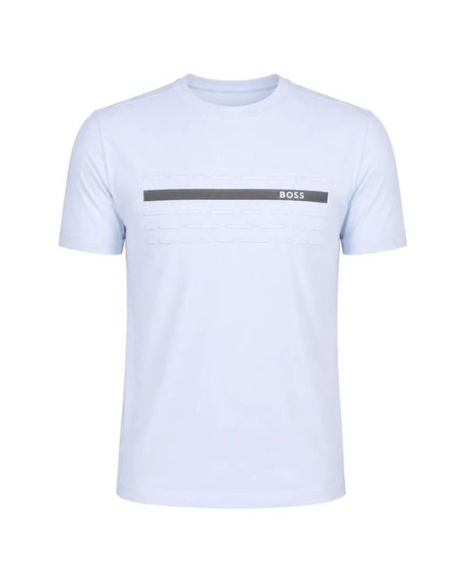 Boss White Logo-Print T-Shirt for men