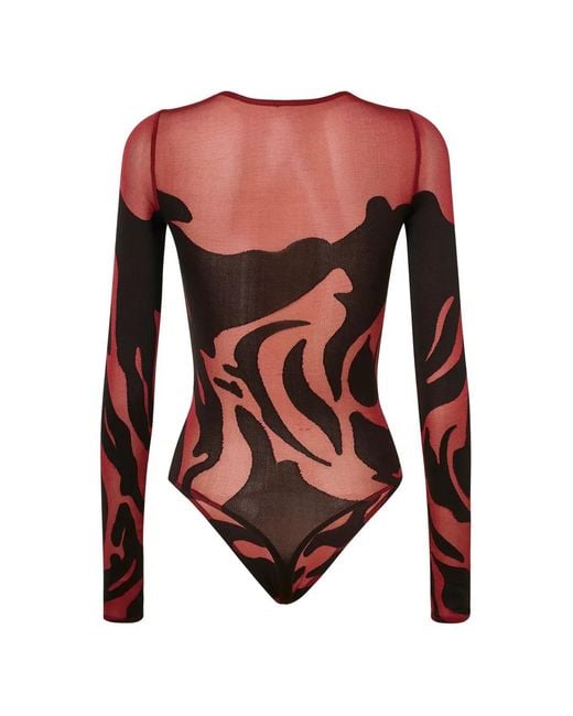 Wolford White Rose Shadow Long-Sleeved Bodysuit