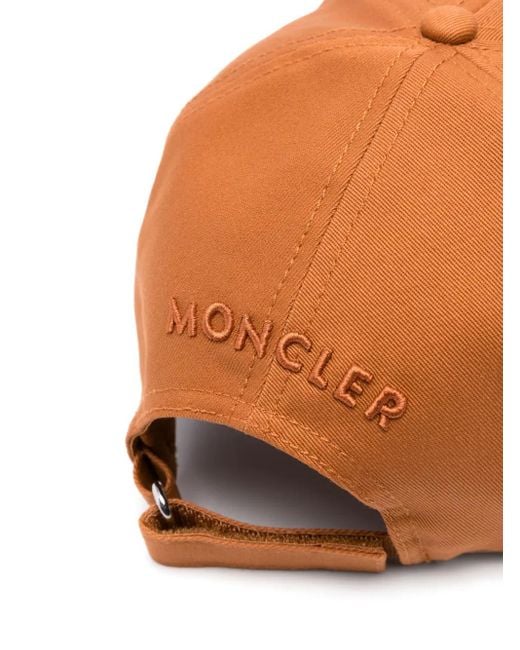 Moncler Orange Cotton Logo Baseball Cap for men