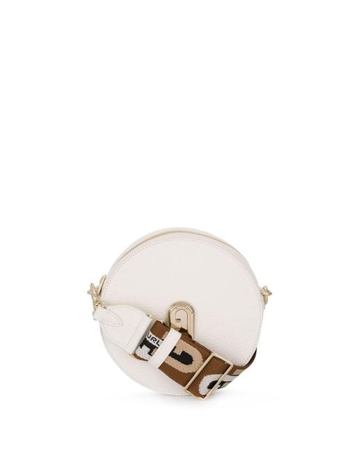 Furla Sleek Round Crossbody Bag in White | Lyst Australia