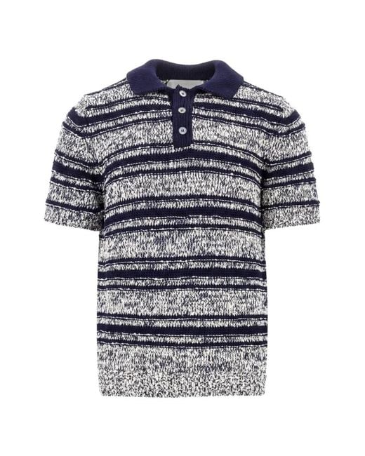 Amaranto Blue Striped Polo Shirt for men