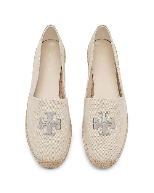 Tory Burch White Eleanor Logo-Plaque Espadrilles