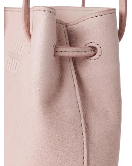 Miu Miu Pink Logo-Detail Leather Mini Bag