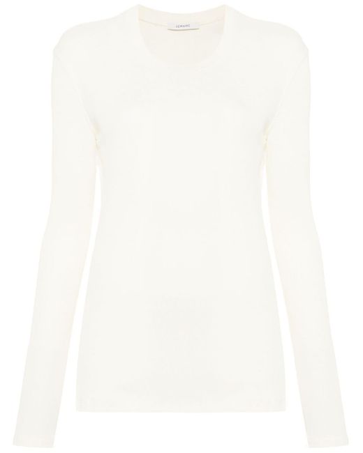 Lemaire T-shirt Met Lange Mouwen in het White