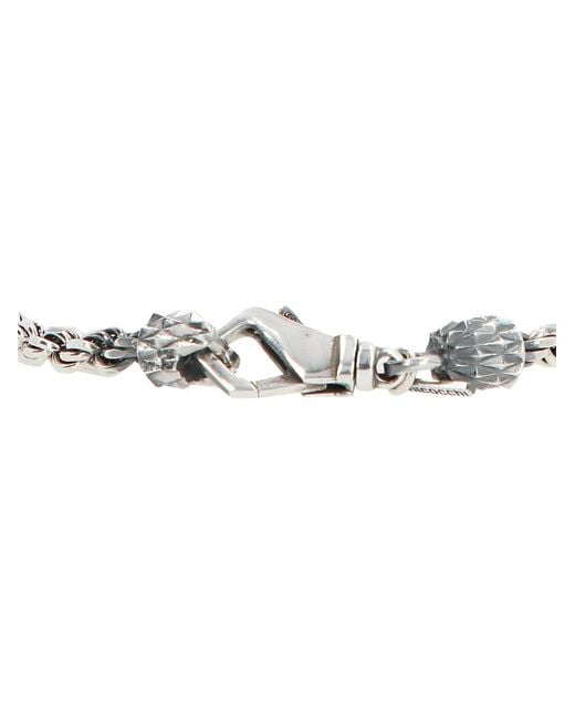 Emanuele Bicocchi Metallic Rope-Chain Bracelet for men