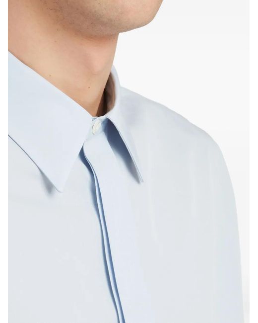 McQueen White Concealed Placket Shirt for men