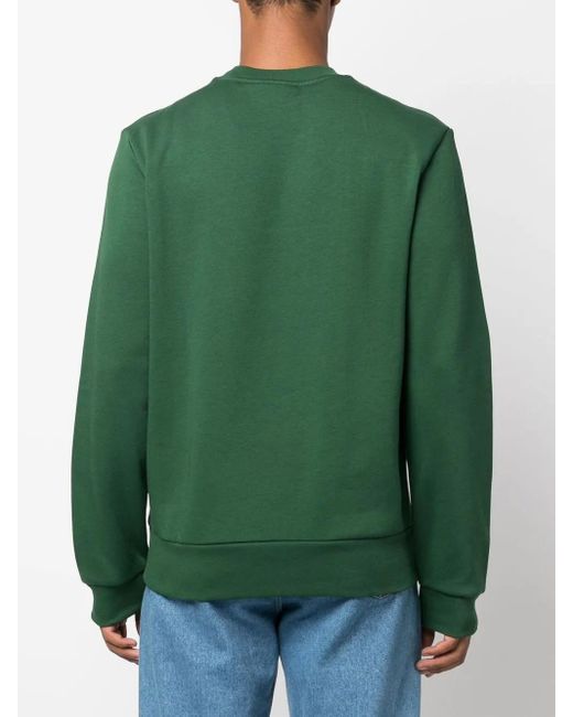 Lacoste Green Fleece Crew Neck Sweatshirt Clothing for men