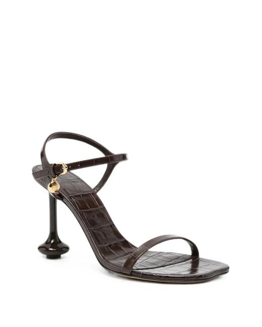 Loewe White Crocodile-Effect Heeled Sandals