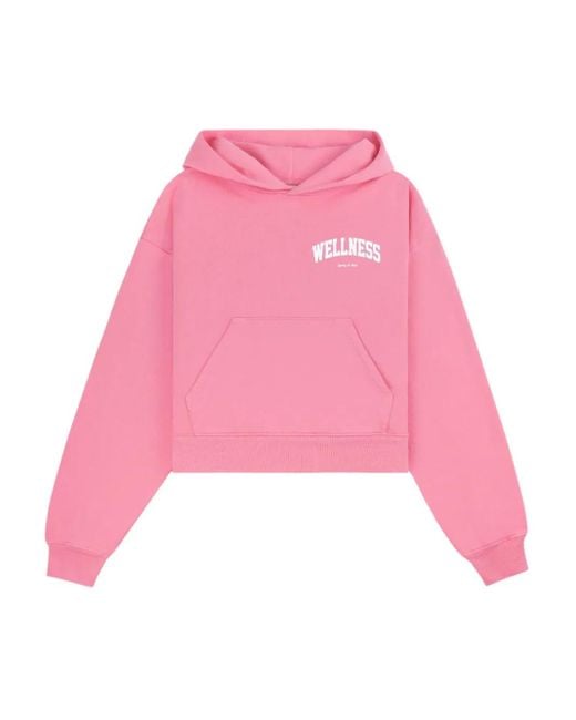Sporty & Rich Pink Wellness Ivy Cropped Hoodie