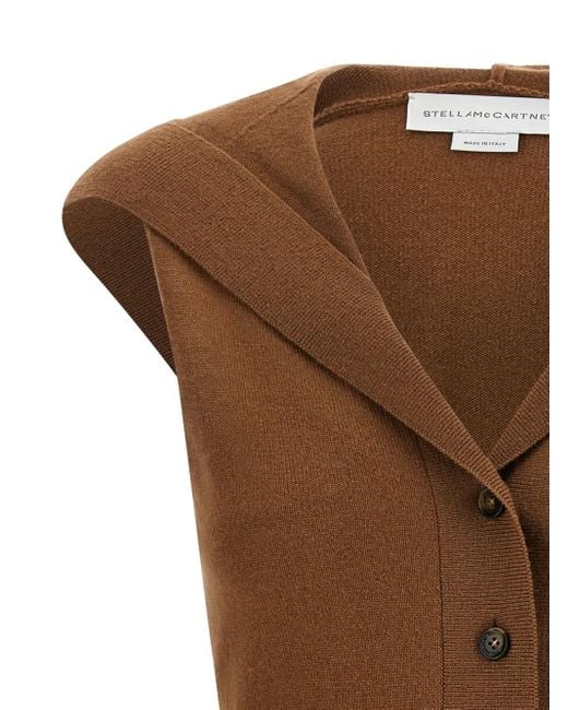 Stella McCartney Brown Hooded Knit Top