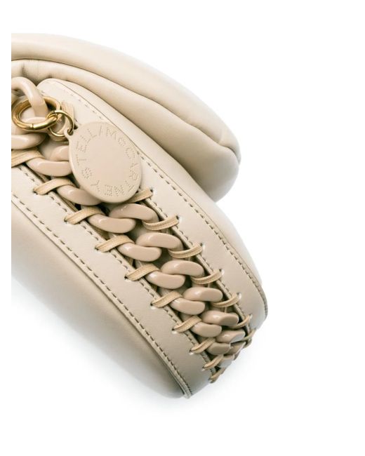 Stella McCartney White Frayme Chain-Link Faux-Leather Shoulder Bag
