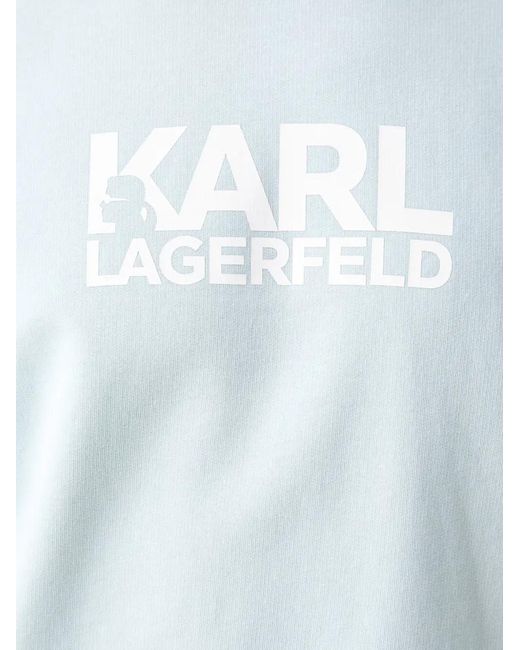 Karl Lagerfeld Blue Logo-Print Sweatshirt for men