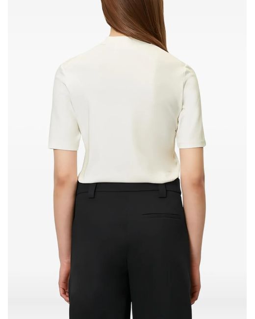 Marc O' Polo White Mock-Neck Short-Sleeve Top