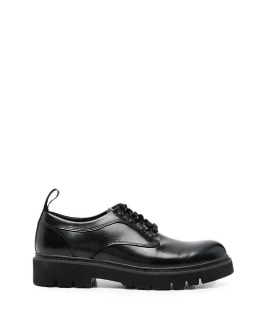 SERGIO MORETTI FIRENZE Black Leather Derby Shoes for men