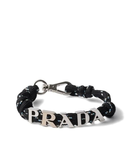 Bracciale Con Logo di Prada in Brown da Uomo