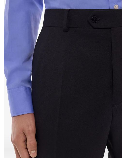Fursac Black Front-Pleats Tailored Trousers for men