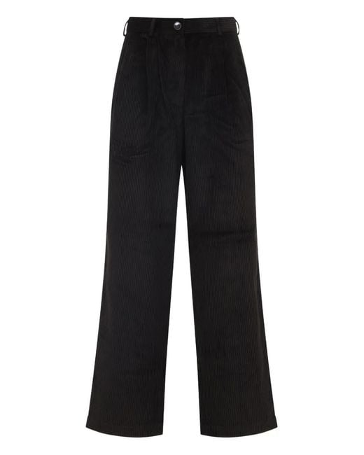 Frankie Shop Black Norstrand Pleated Corduroy Trousers