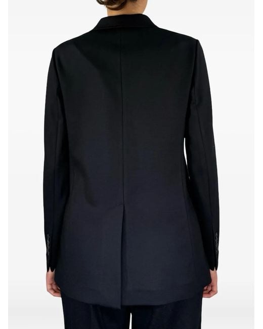 Circolo 1901 Black Double-Breasted Flap-Pockets Coat