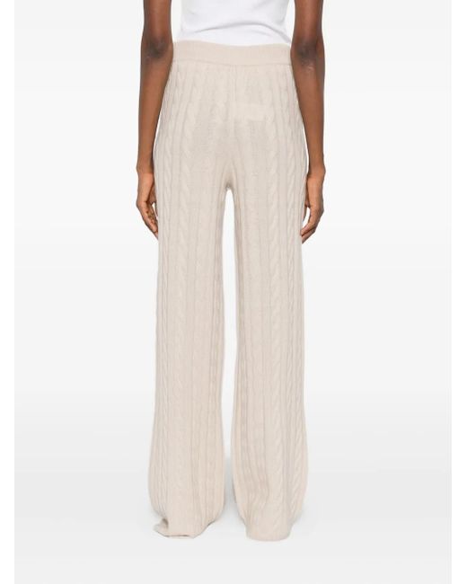 Soft Goat White Cable Knit Pant Wide Leg