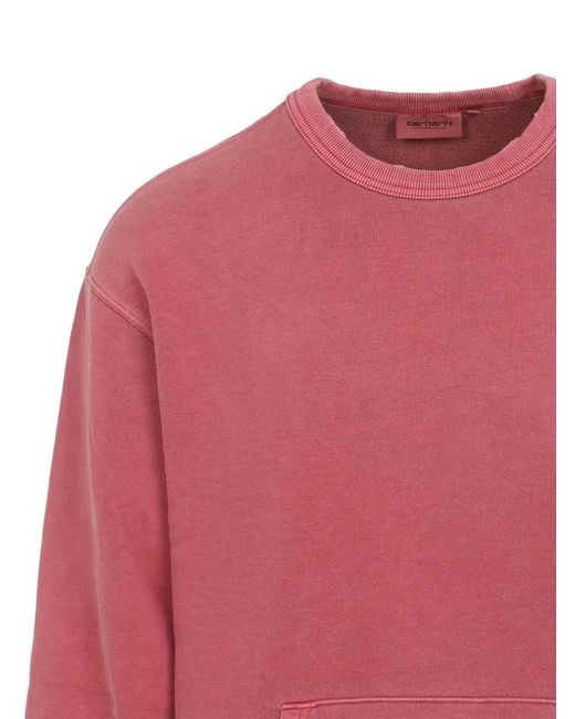 Carhartt Pink Torion Pocket Logo-Patch Sweatshirt for men