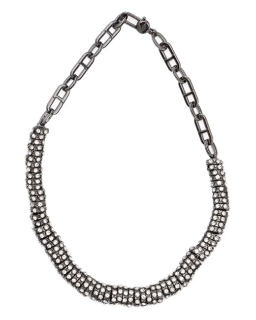 Max Mara Metallic Crystal-Embellished Necklaces