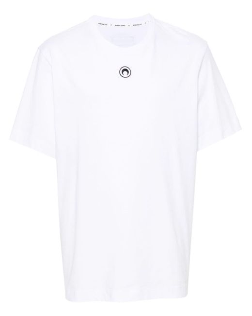 MARINE SERRE White Crescent Moon-embroidered T-shirt for men